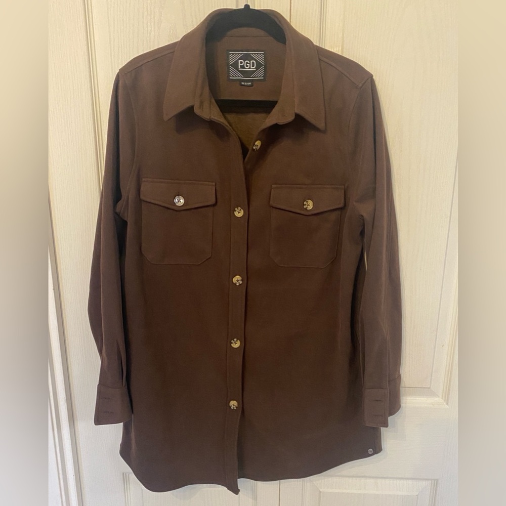 PGD “shacket" (shirt jacket), brown, size M